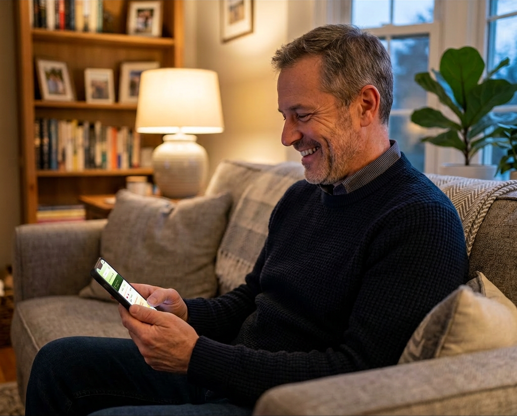 Travelers reviewing destinations on a tablet
